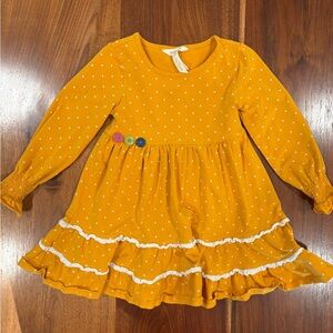 Matilda Jane Size 4 Yellow Polka Dot Long Sleeve Dress